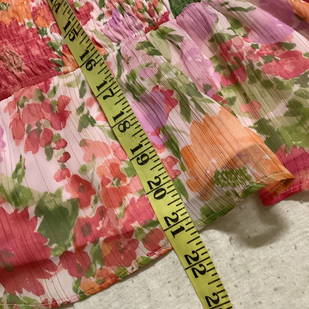 Lost in the 🔥 
NWT LC Floral Smocked Ruffle Tank - Picture 9 of 9